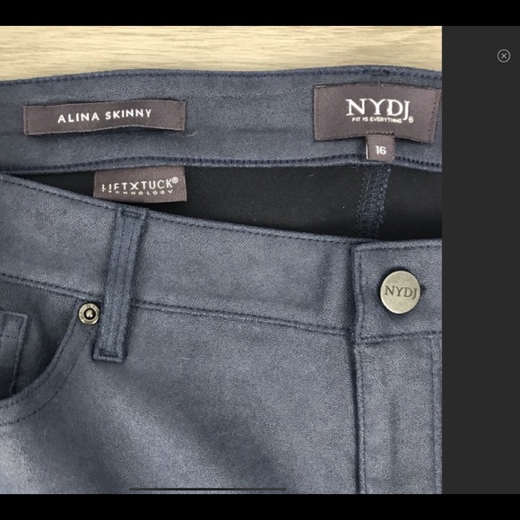 NWT NYDJ Alina skinny lift x tuck faux suede 16 - Picture 7 of 8